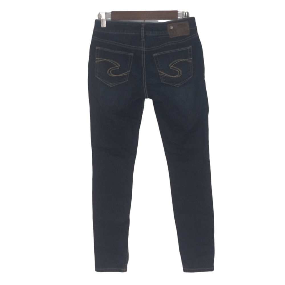 Silver Jeans Suki Women's Dark Blue Mid Rise Skinny Jegging Size W27/L29 - Picture 3 of 6